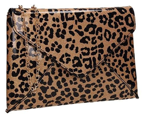 Animal Print Clutch Bag Gold