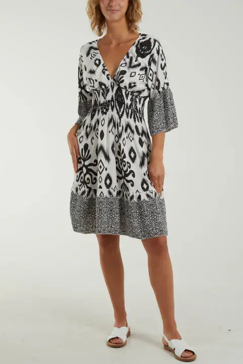 Aphrodite Aztec Mini Dress Black