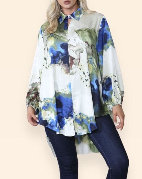 Atlas Designer Inspired Satin Silky Shirt Blouse