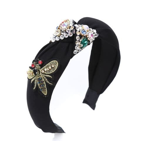 Bell Jewelled Headband Black