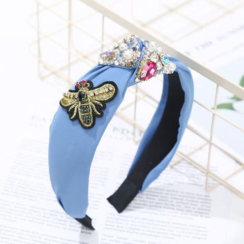 Bell Jewelled Headband Blue
