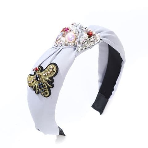 Bell Jewelled Headband Grey