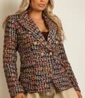 Black Boucle Tweed Blazer