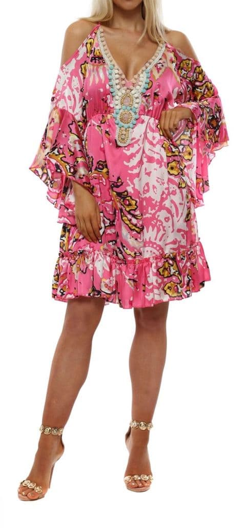 Carmelo Embellished Cold Shoulder Dress