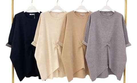 Crystal Knitted Ribbed Knot Jumpers