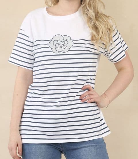 Crystal Rose Stripe T-Shirts