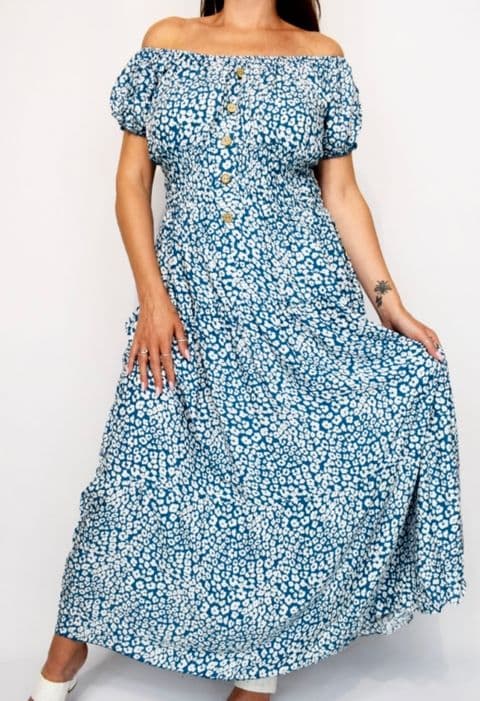 DAISY BARDOT MAGIC MAXI DRESS PETROL BLUE