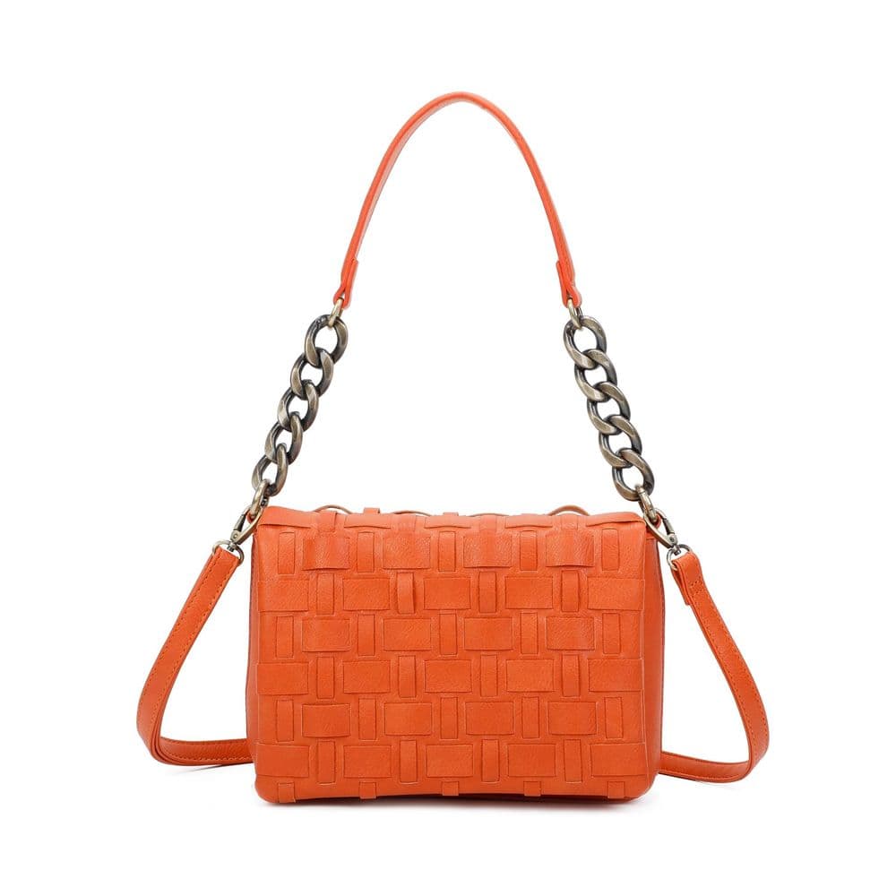 DESIGNER INSPIRED WOVEN CROSS BODY BAG ORANGE