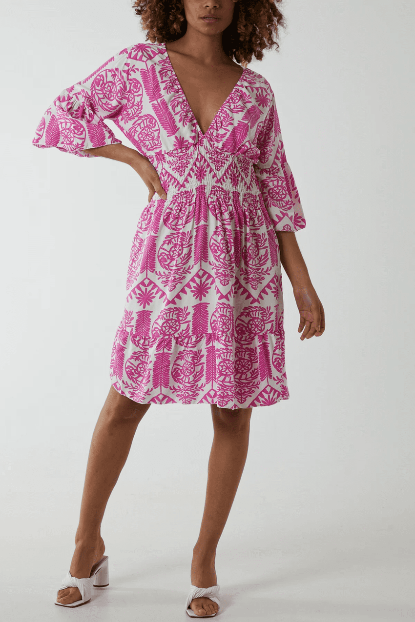 Esme Mini Dress Fushia Pink