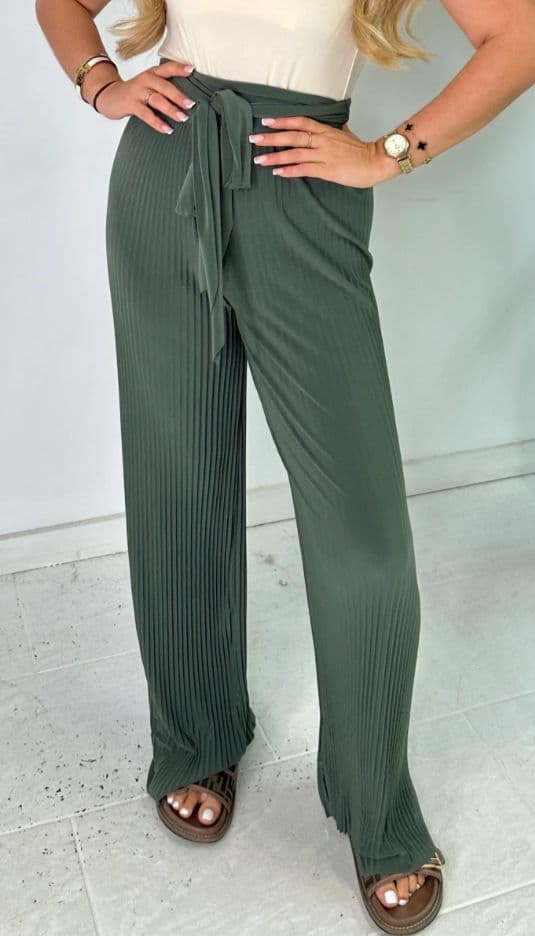 Femi Slinky Pleated Belted Trousers Multiple Colours
