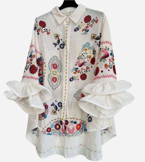 Fiorella Boho Frill Sleeve Shirt