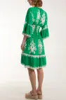 Fiorella Shirred Midi Dress Gucci Green