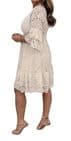 Florentino Lace v Neck Dress Beige