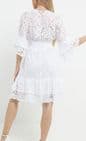 Florentino Lace v Neck Dress White