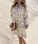 Francis Beaded Smock Tunic Dress