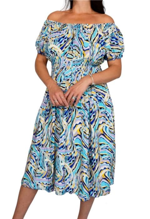 Gabriella Magic Bardot Midi Dress