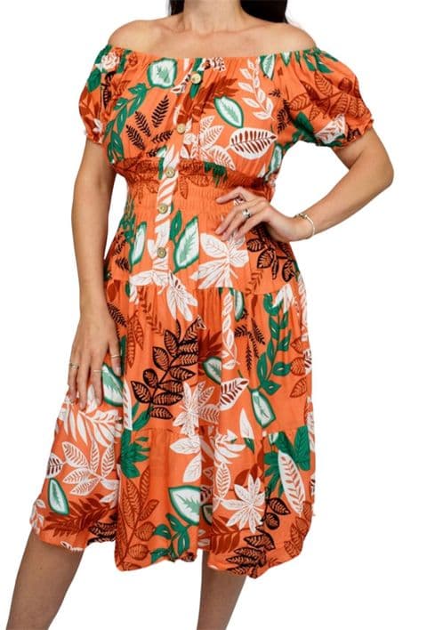 Genevra Magic Bardot Midi Dress