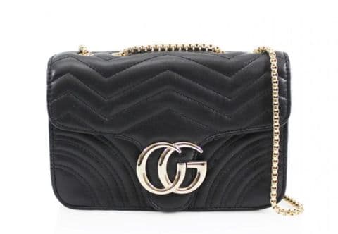 Gessy Designer Inspired Cross Body Handbag Black