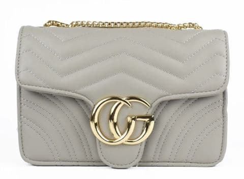Gessy Designer Inspired Cross Body Handbag Grey