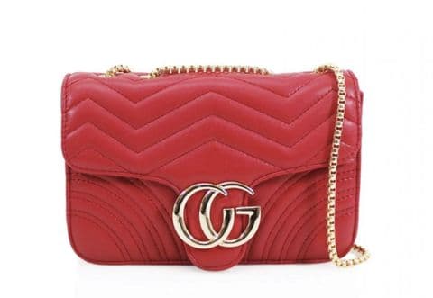 Gessy Designer Inspired Cross Body Handbag Red