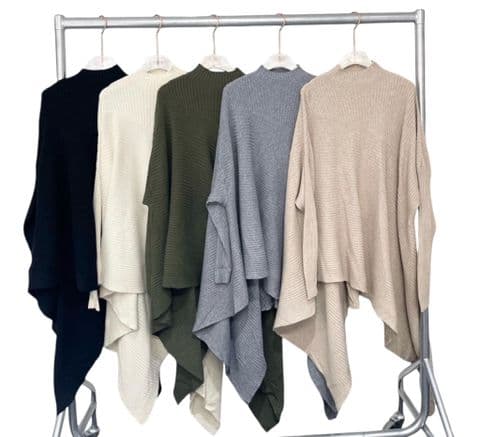 Goldie Ribbed Asymmetrical Jumpers