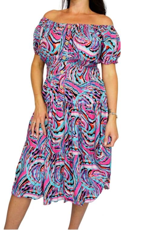 Gulia Magic Bardot Midi Dress