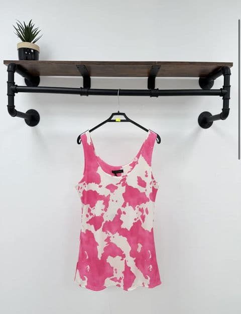 Hot Pink Splash Ribbed Vest Top