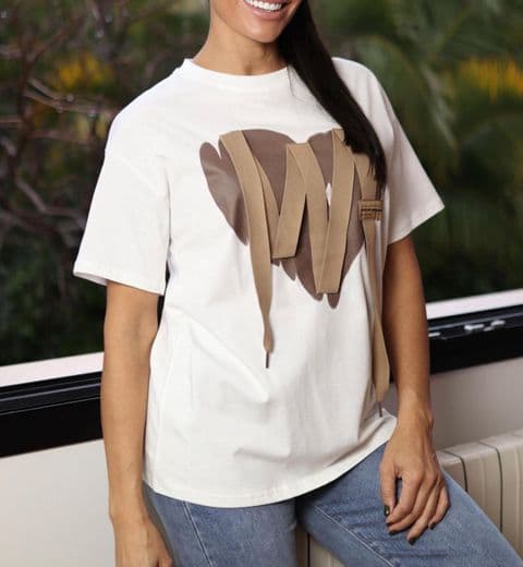 Isobella Quirky Luxe Heart T-Shirt White