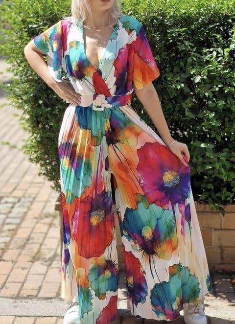 Jiya Pleated Belted Jumpsuit