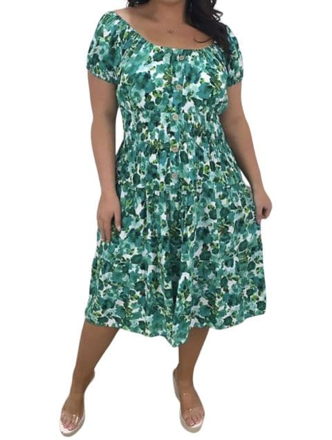 Jossa Magic Bardot Midi Dress Green