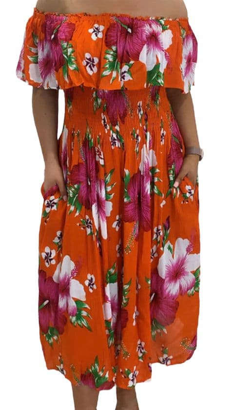 KATERINA FLORAL MAGIC BARDOT DRESSES ALL COLOURS