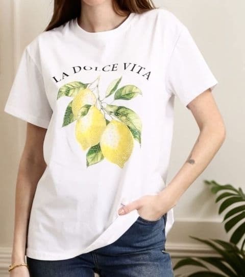 La Dolce Vita Diamante Lemon T-Shirt