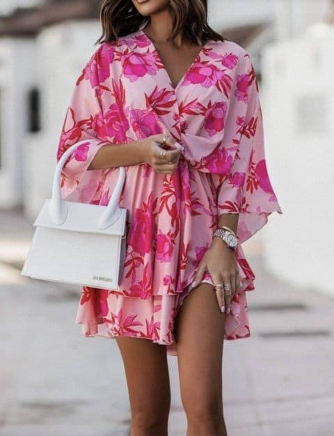 Lilly V Dress Pink