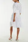 Lorenzo Broderie Anglaise Laser Cut Mini Dress White