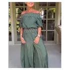 Macie Co Ord Bardot Top &  Plazzo Set Khaki