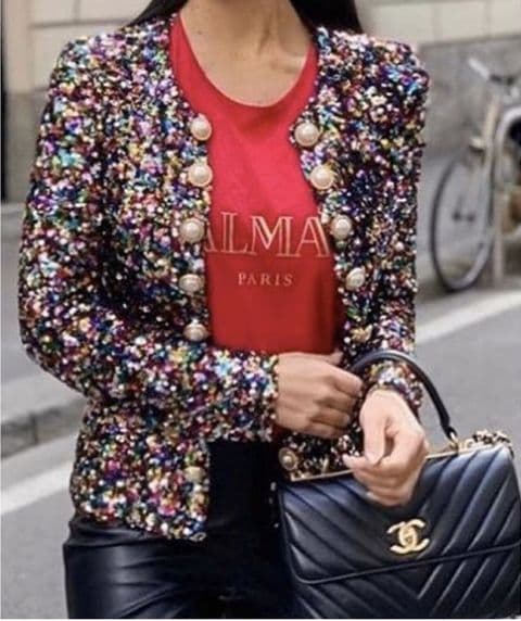 Muticoloured Sequin Blazer Jacket