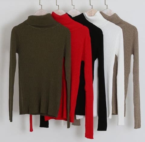 Nea Supersoft Ribbed Polo Knit Jumpers All Colours