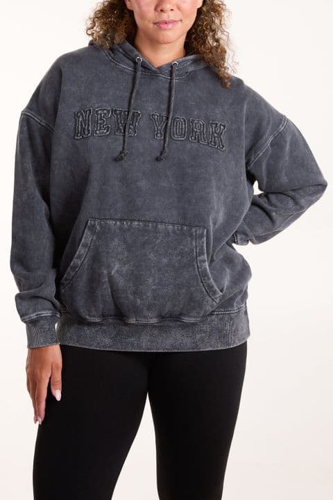 New York Acid Wash Hoodie