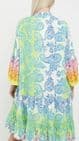 Patsy Paisley Print Smock Dress Aqua