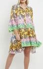 Patsy Paisley Print Smock Dress Yellow