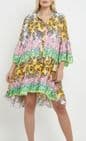 Patsy Paisley Print Smock Dress Yellow