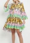 Patsy Paisley Print Smock Dress Yellow