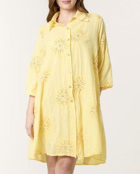 Patsy Sequin Flower Tunic Yellow