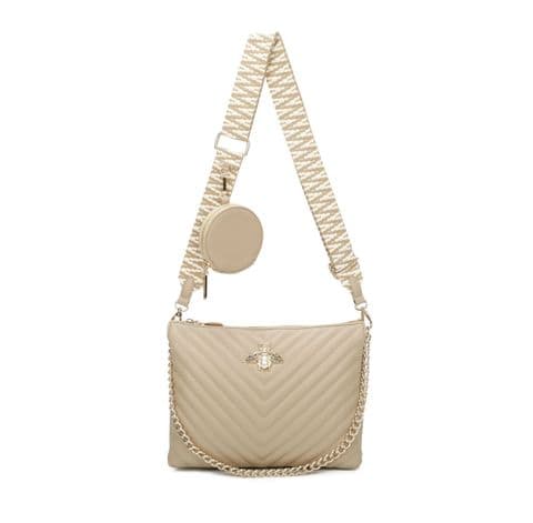PEARL BEE CROSS BODY BAG BEIGE NUDE