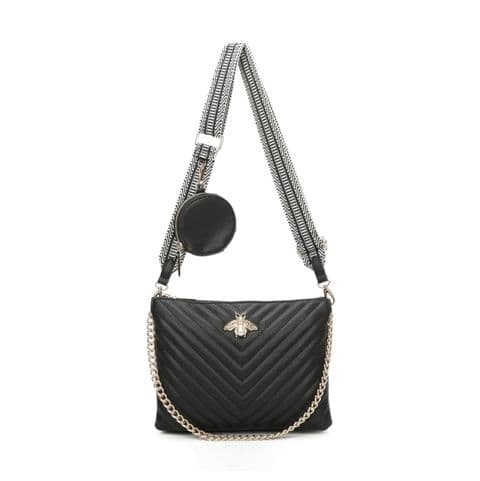 PEARL BEE CROSS BODY BAG BLACK