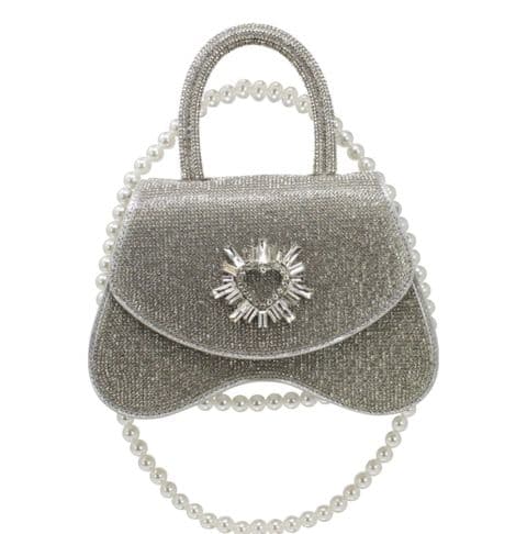 Perla Diamanté Handbag Silver