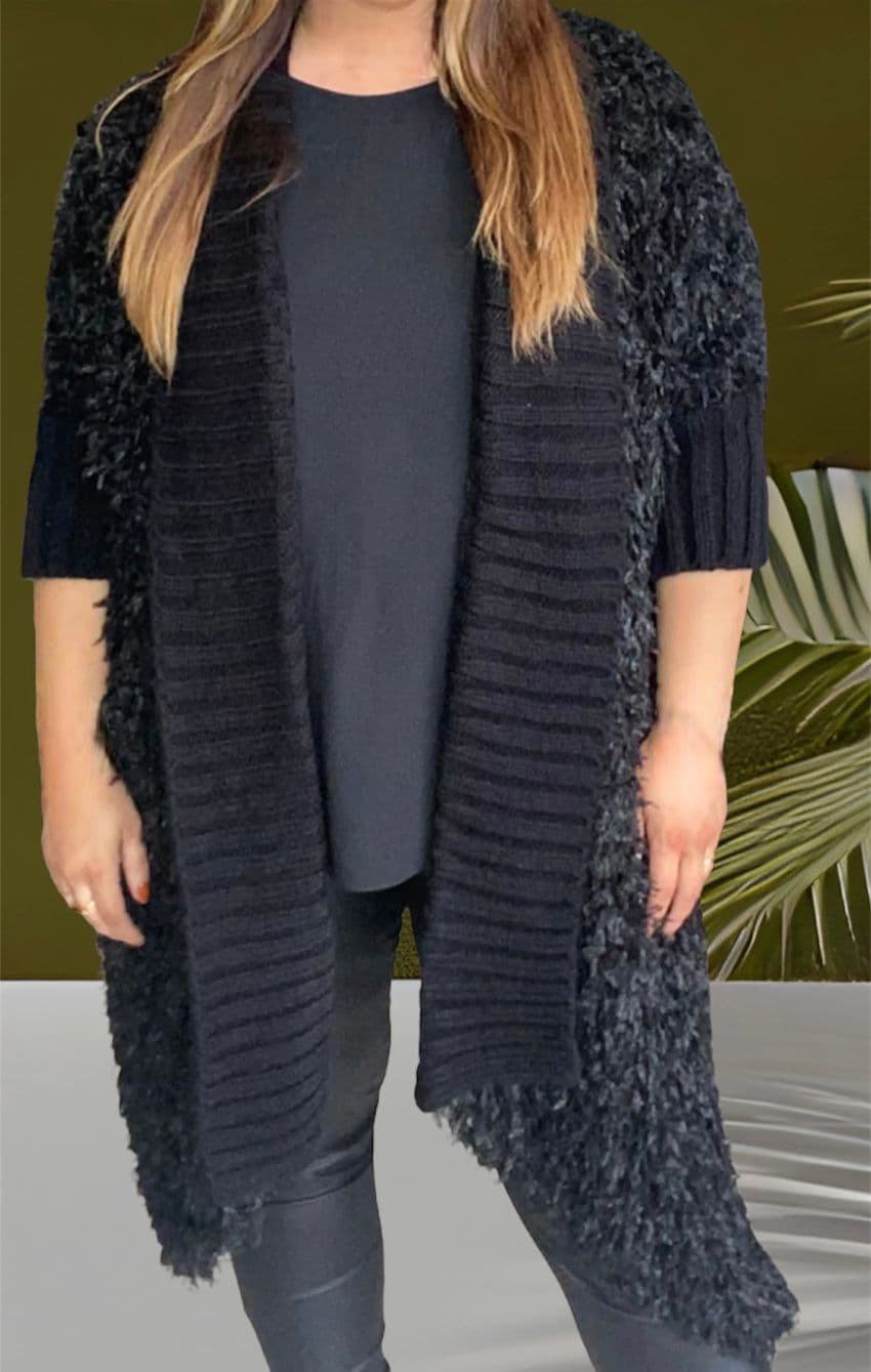 Pricilla Luxury Shaggy Waterfall Cardigan
