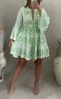 Priya Embellished Tunic Dress Neon Green