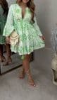 Priya Embellished Tunic Dress Neon Green