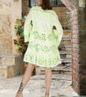 Priya Embellished Tunic Dress Neon Lime Green